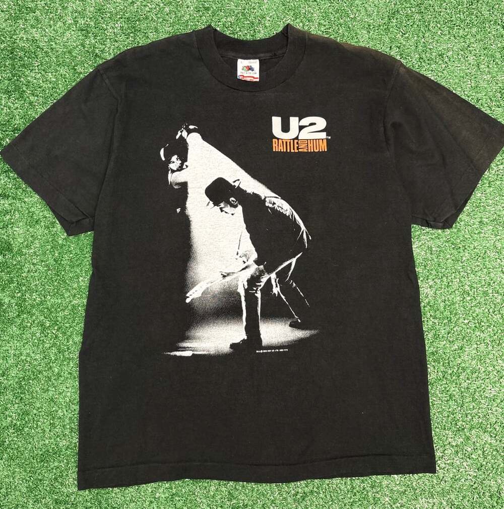 Rare 1988 Fruit of the Loom U2 Rattle and Hum T-Shirt Size L